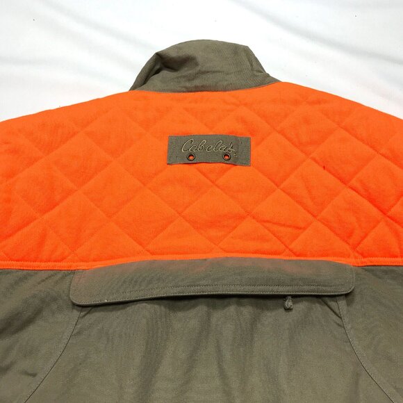 Cabela's Shooting Hunting Jacket Hi-Viz Padded Shoulders Zip-Off Sleeves Mens L - Picture 6 of 10